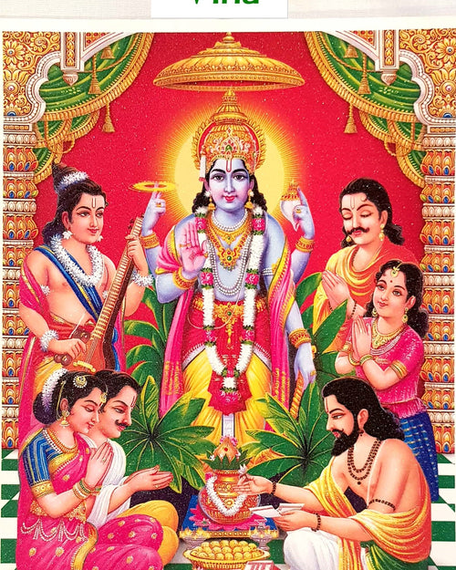 Sree Sathya Narayanar Photo - Big with deities and devotees
