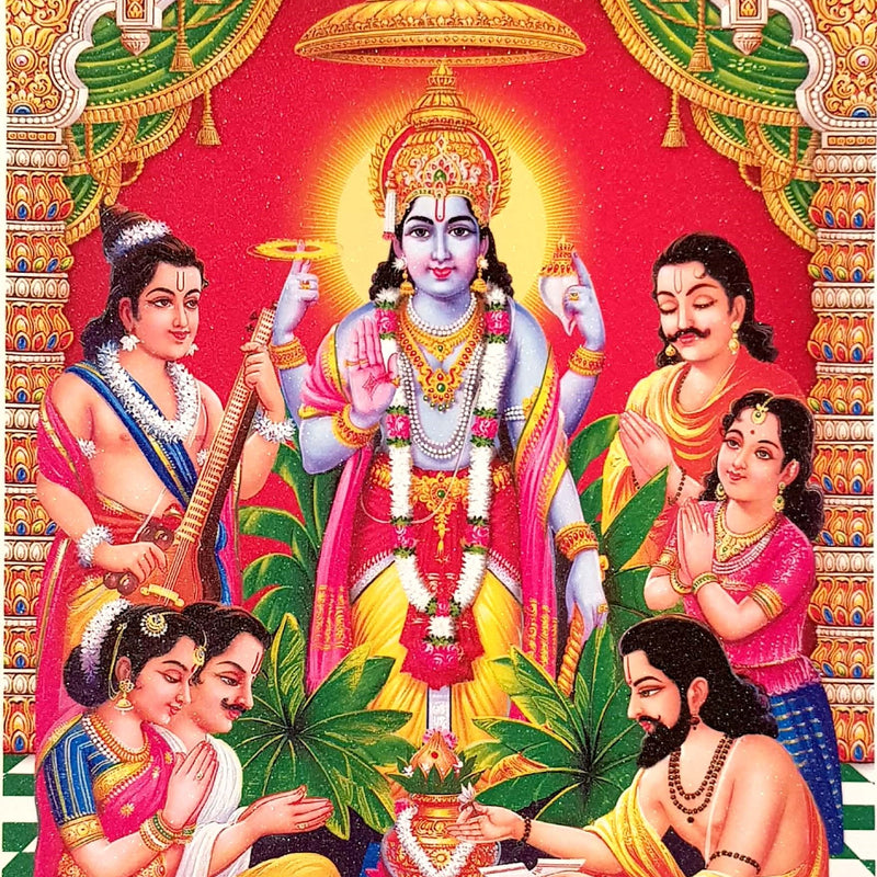 Sree Sathya Narayanar Photo - Big with deities and devotees