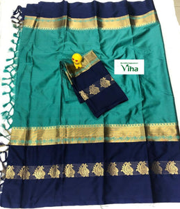 Cotton Silk Saree With Blouse(inclusive of all taxes)