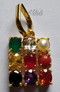 Square Shape Navaratnam Pendant