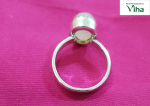 Silver Moon Stone Finger Ring Size-17 / 6.00 Grams / மூன் ஸ்டோன் மோதிரம்