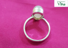 Silver Moon Stone Finger Ring Size-18 / 5.81 Grams / மூன் ஸ்டோன் மோதிரம்