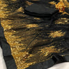 Designer Nylon Mono Net Saree With Blouse, black and gold-toned with abstract sequin embroidery