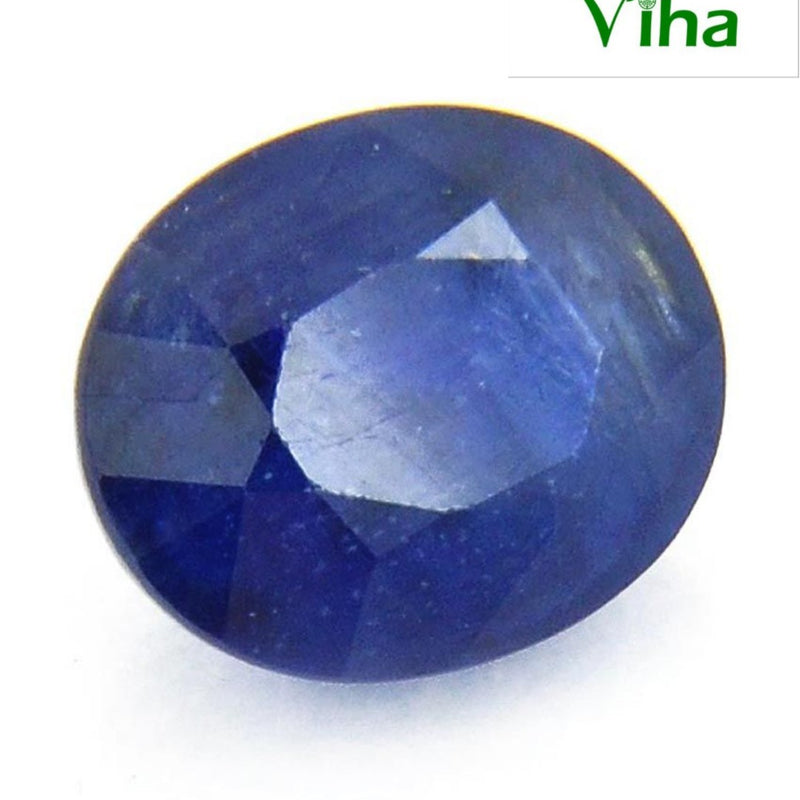 Blue Sapphire Stone Natural, faceted oval with inclusions
