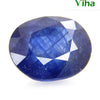 Blue Sapphire Stone Natural, an oval, mixed-cut deep blue gemstone with polished facets reflecting light