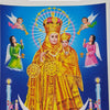 Mary Madha Photo - Big, Our Lady in a gold embroidered robe holding the infant, standing on a crescent moon with angels either side and a basilica below