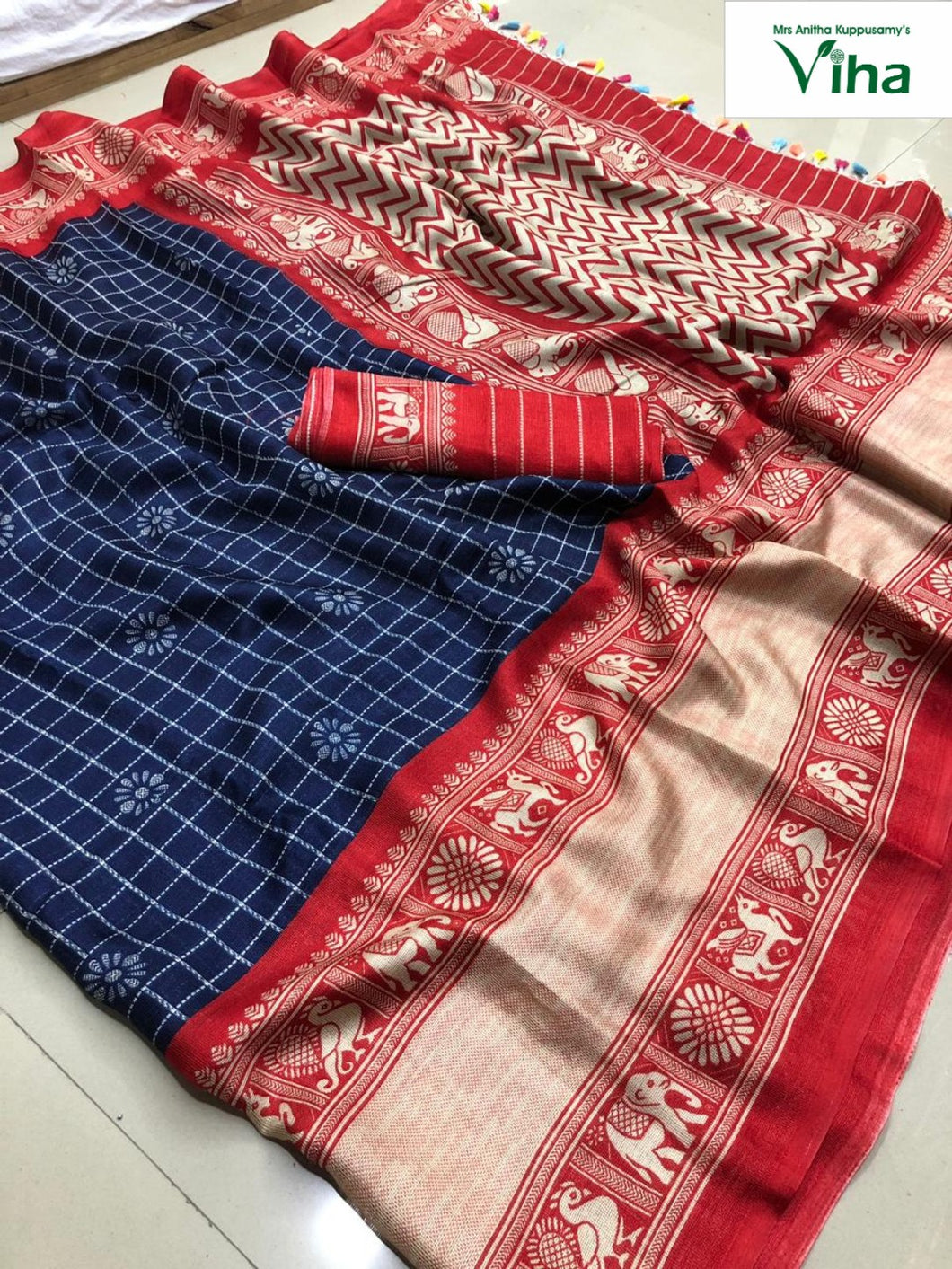Jute linen silk saree  (inclusive of all taxes)