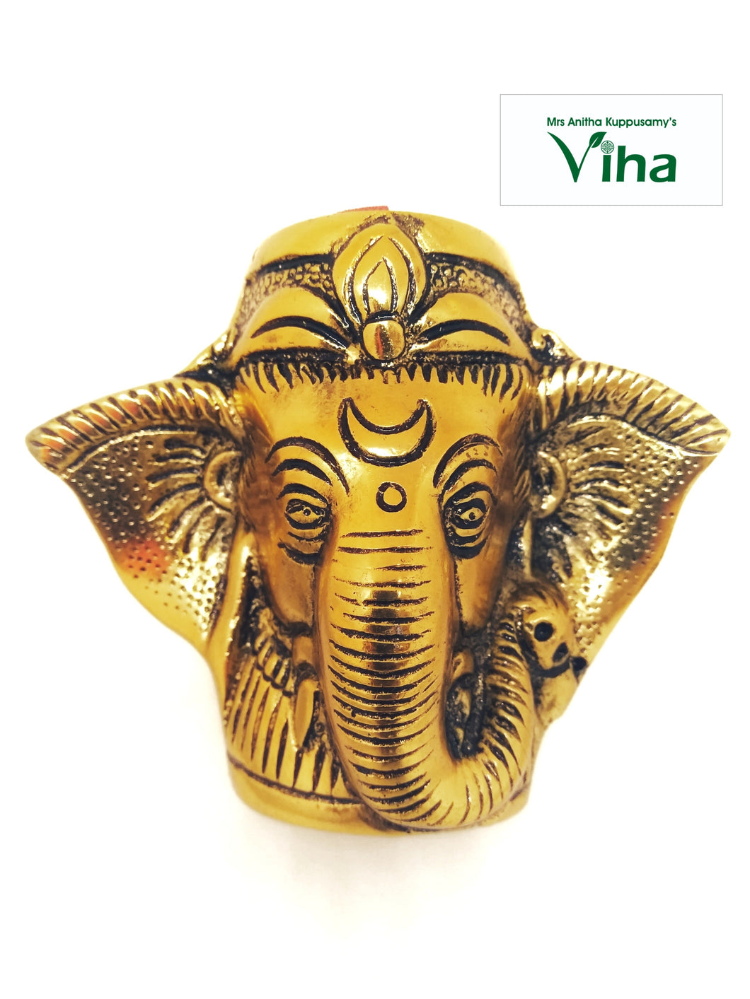 Golden Ganesha Face Pen Stand