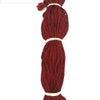 Araignan Kayiru/Red Waist Cord, a bundle of shiny dark red braided cords tied with three white thread bands