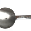 Iron Spoon - Big, a grey metallic ladle featuring a circular bowl with one dark rivet and a flat rectangular handle extending horizontally to the right