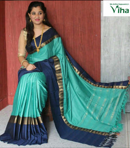 COTTON SILK SAREE GOPURAM BORDER WITH RUNNING BLOUSE (inclusive of all taxes)