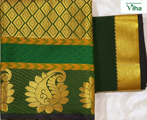 Unstitched Pattu Pavadai Set 5-8 years ( Lehenga Set )