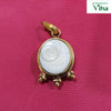 Gomathi Chakra Pendant, Bead Clusters, gomathi chakra in a round bezel with three bead clusters along the base