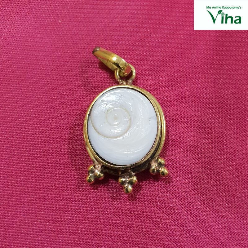 Gomathi Chakra Pendant, Bead Clusters, gomathi chakra in a round bezel with three bead clusters along the base