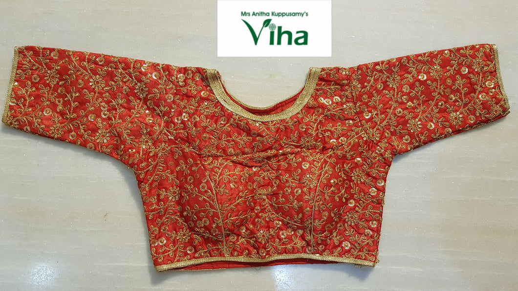 Ready made blouse with heavy golden embroidery
