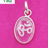 Natural Sphatik Om Pendent In Oval Shape with raised symbol inside