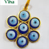 Evil Eye Unisex Pendant with seven circular elements