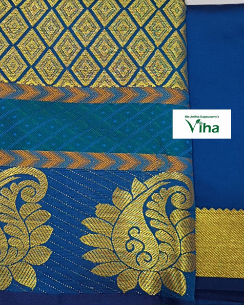 Silk Pavadai Set - 5-8 Years with paisley motifs