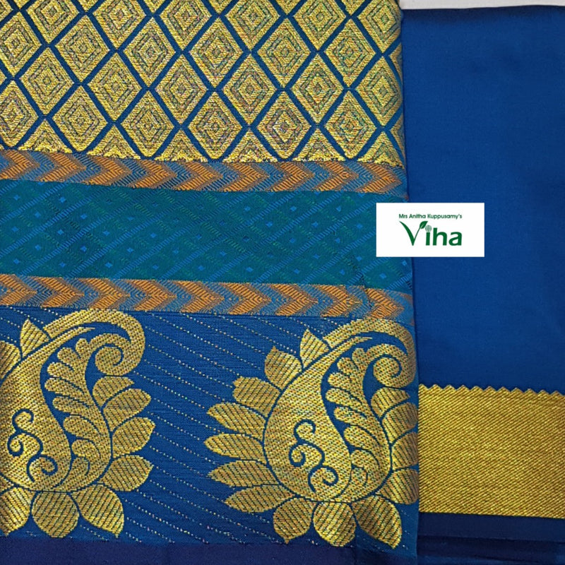 Silk Pavadai Set - 5-8 Years with paisley motifs