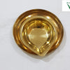 Vilakku Plate / Lamp Plate, a gold-toned metallic saucer and a matching shallow vessel with a spout resting inside it