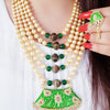 Layered Neck Set with five strands of white beads