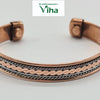 Copper Bracelet With Magnet, a braided crescent band with rounded ends