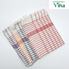 Kitchen Towel Premium Export Quality, four folded checkered kitchen towels in red, orange, blue, and purple hues