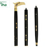 Walking Stick Foldable, black cane with a gold-toned horse-head handle, shown in three pieces