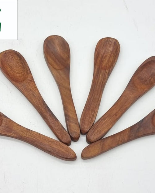 Wooden Spoon 6 Pcs with grain pattern