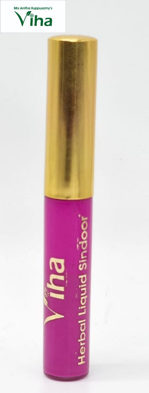 Pink Liquid Sindoor, a round container featuring a glossy magenta lower body with white text and a reflective gold-toned cap