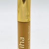 Yellow Gopi Chandan Liquid Sindoor, a tall round container in gold-toned and brown with glossy finishes features white text on its body