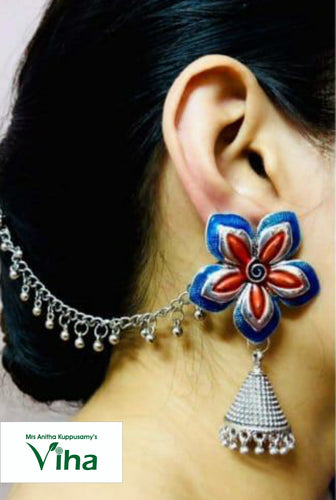 German Silver Jhumka with Mattal