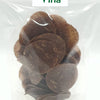 Ragi fryums in a transparent plastic pouch