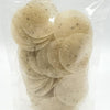 Kasuri methi fryums with round dried crisps in a plastic pouch