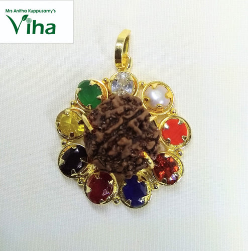 Navaratna Pendant With 5 Face Rudraksham