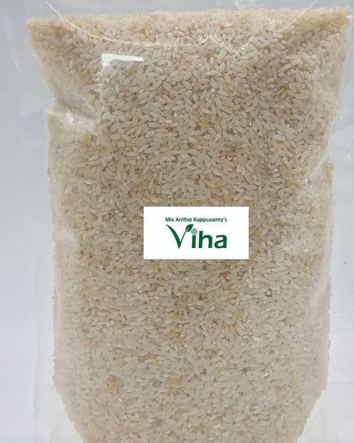 Seeraga Samba Raw Rice in a transparent pouch