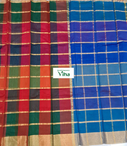 Cotton Silk Checked Zari Saree with Running Blouse (inclusive of all taxes)