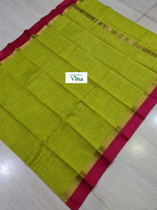 Rich Cotton Saree With Contrast Pallu & Blouse/ காட்டன் புடவை (inclusive of all taxes)