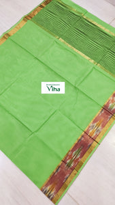 Pure soft cotton saree with ikkat zari border & with running blouse (inclusive of all taxes)
