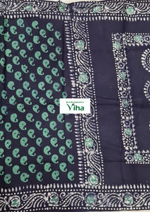 Pure cotton batik print saree with blouse (inclusive of all taxes)