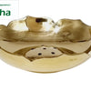 Lotus Agarbathi Stand, brass bowl shaped as a lotus with scalloped petal rim and a ring of small holes pierced in the centre