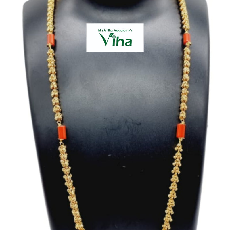 Premium quality fancy chain with beads, orange stone beads