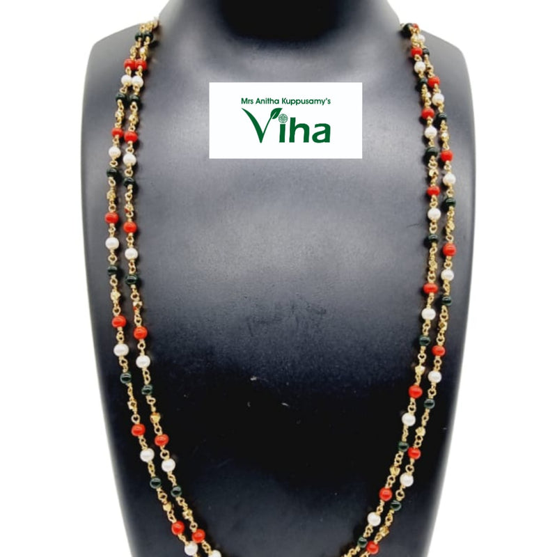 Premium quality fancy chain with beads draped in two strands