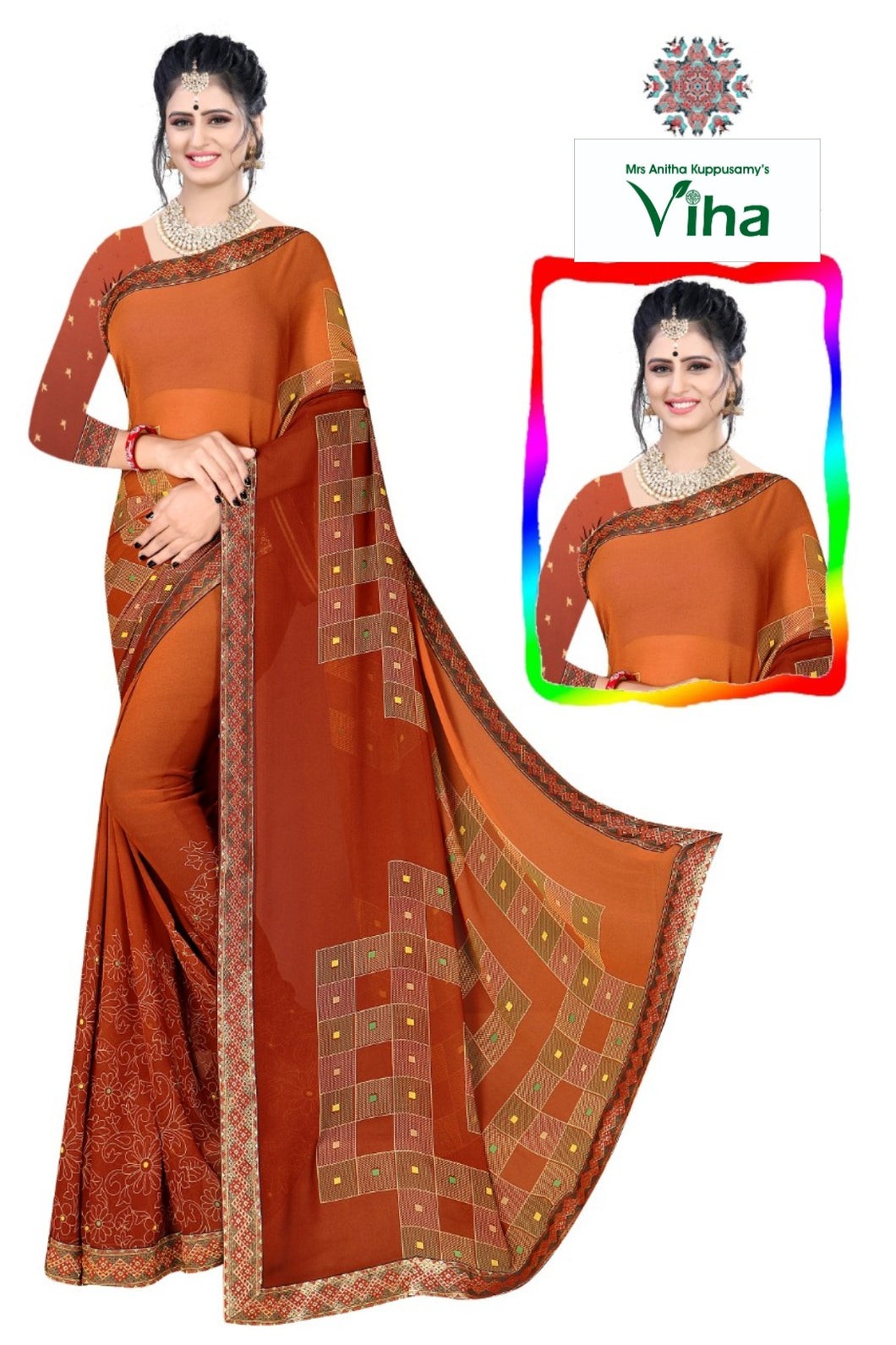 Soft Georgette Saree with Border & with Blouse