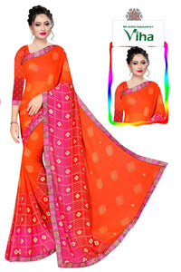 Soft Georgette Saree with Border & with Blouse
