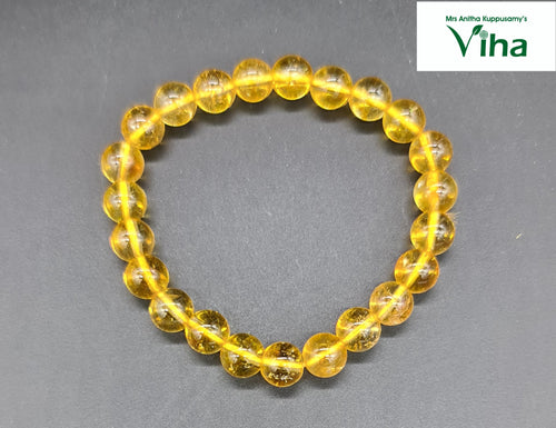 Amazon.com: Genuine Natural Yellow Citrine Quartz Gemstone Crystal Clear  Round Bead Woman Bracelet AAAA (7mm): Clothing, Shoes & Jewelry