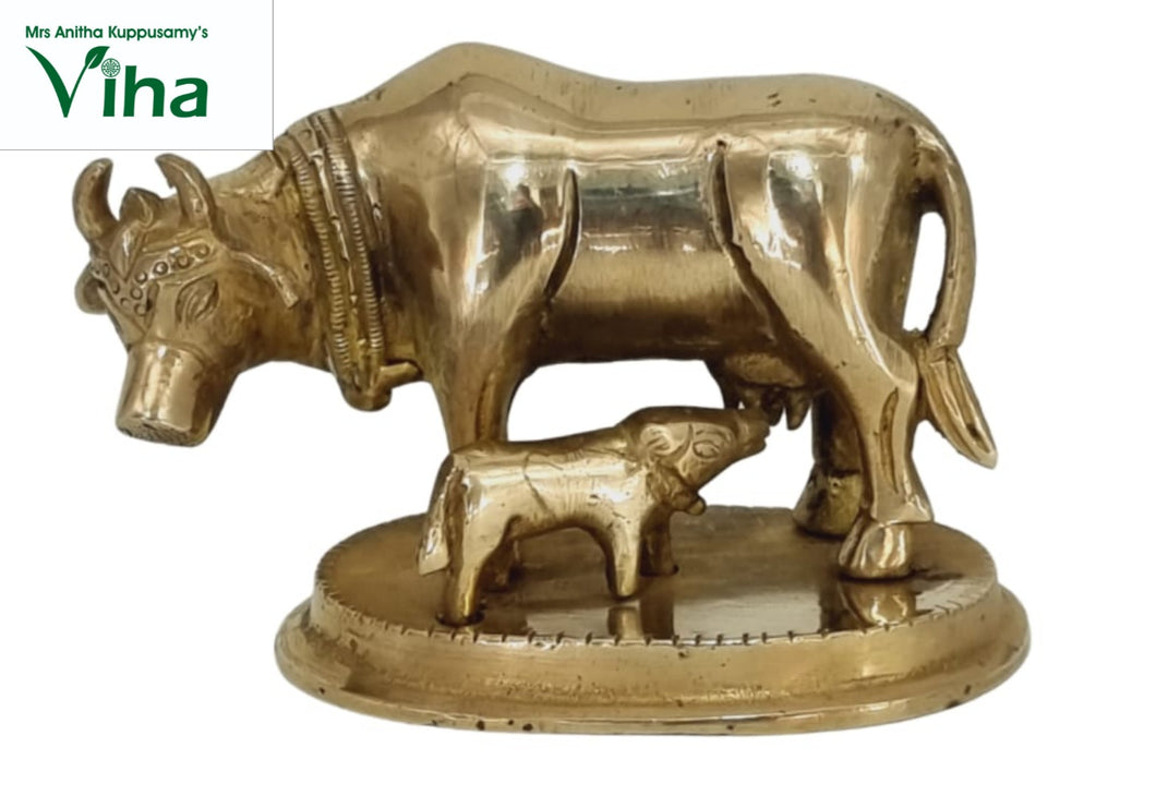 Cow & Calf Statue Brass