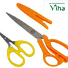 Stainless Steel Multipurpose Scisors, two pairs of scissors with yellow and orange handles and a matching orange cover