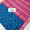 Kalyani Cotton Silk Saree with Blouse, golden motifs and fringe on one edge