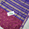 Kalyani Cotton Silk Saree with Blouse, wide horizontal stripes and fringed edges